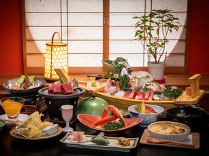 アワビ入舟盛6種のプラン　季節の一例