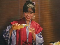 夕食時フリードリンク付